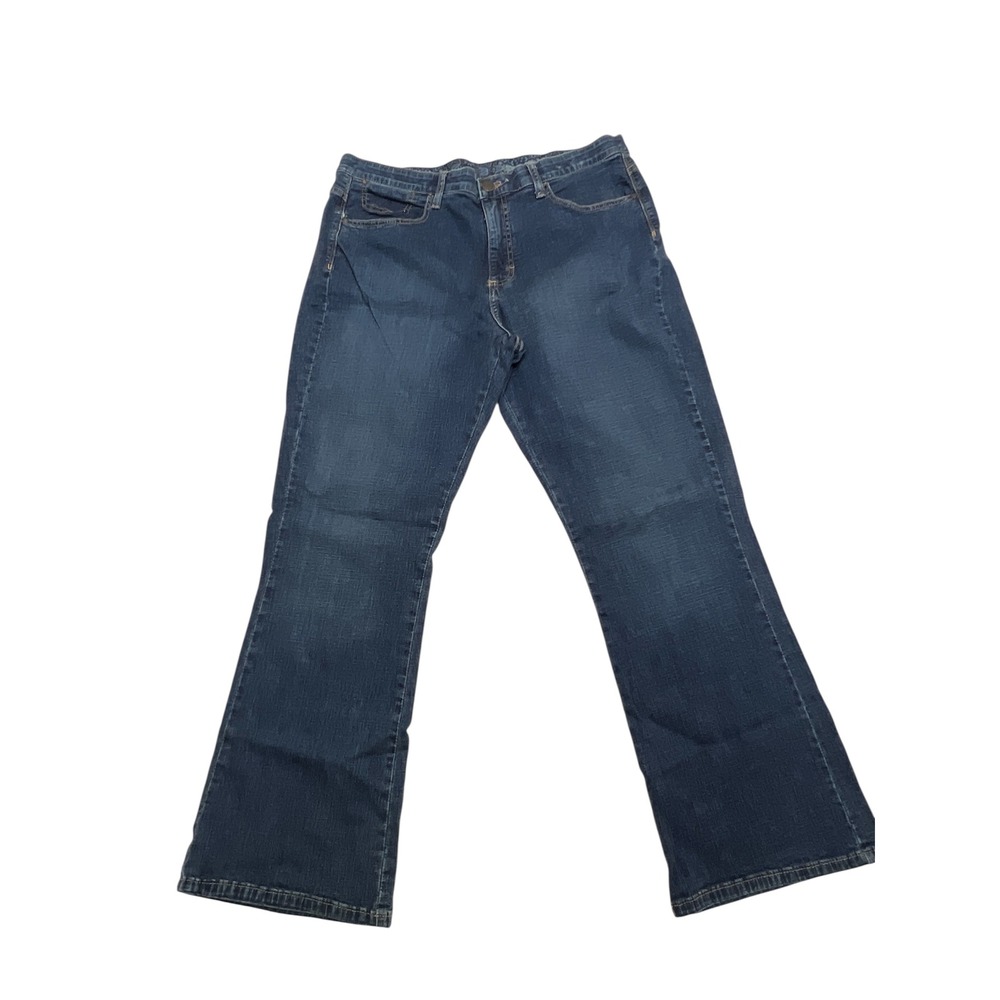 Lee Comfort Waistband Denim Jeans Womens Size 18 Short Dark Wash Bootcut 36x30